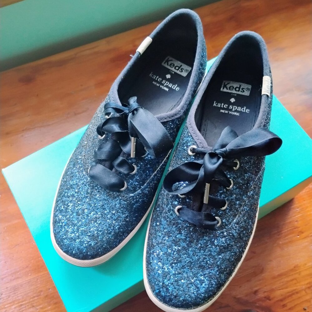 Keds – Keds for Kate Spade glitter sneakers, Navy, worn once, like new